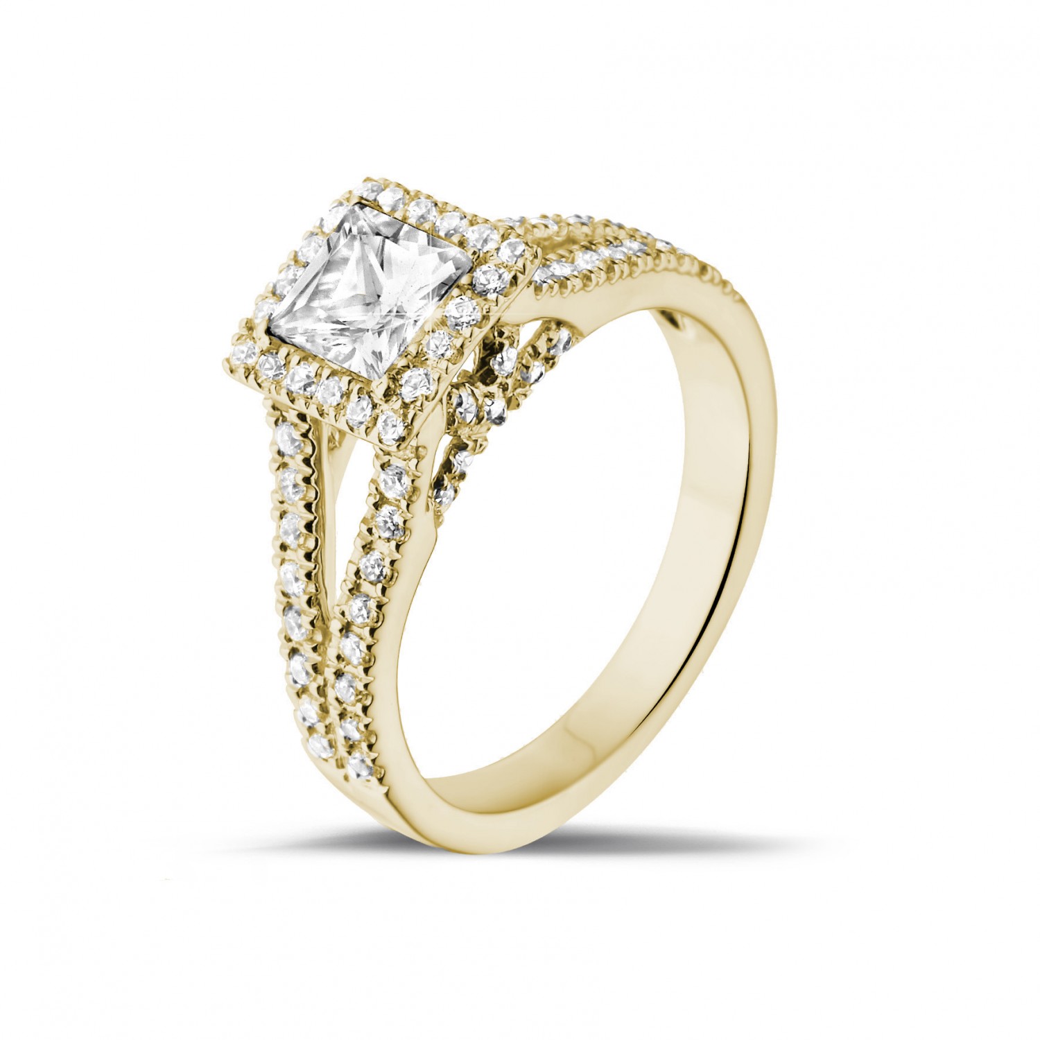 50 carats bague diamant solitaire en or jaune avec diamants sur les ...