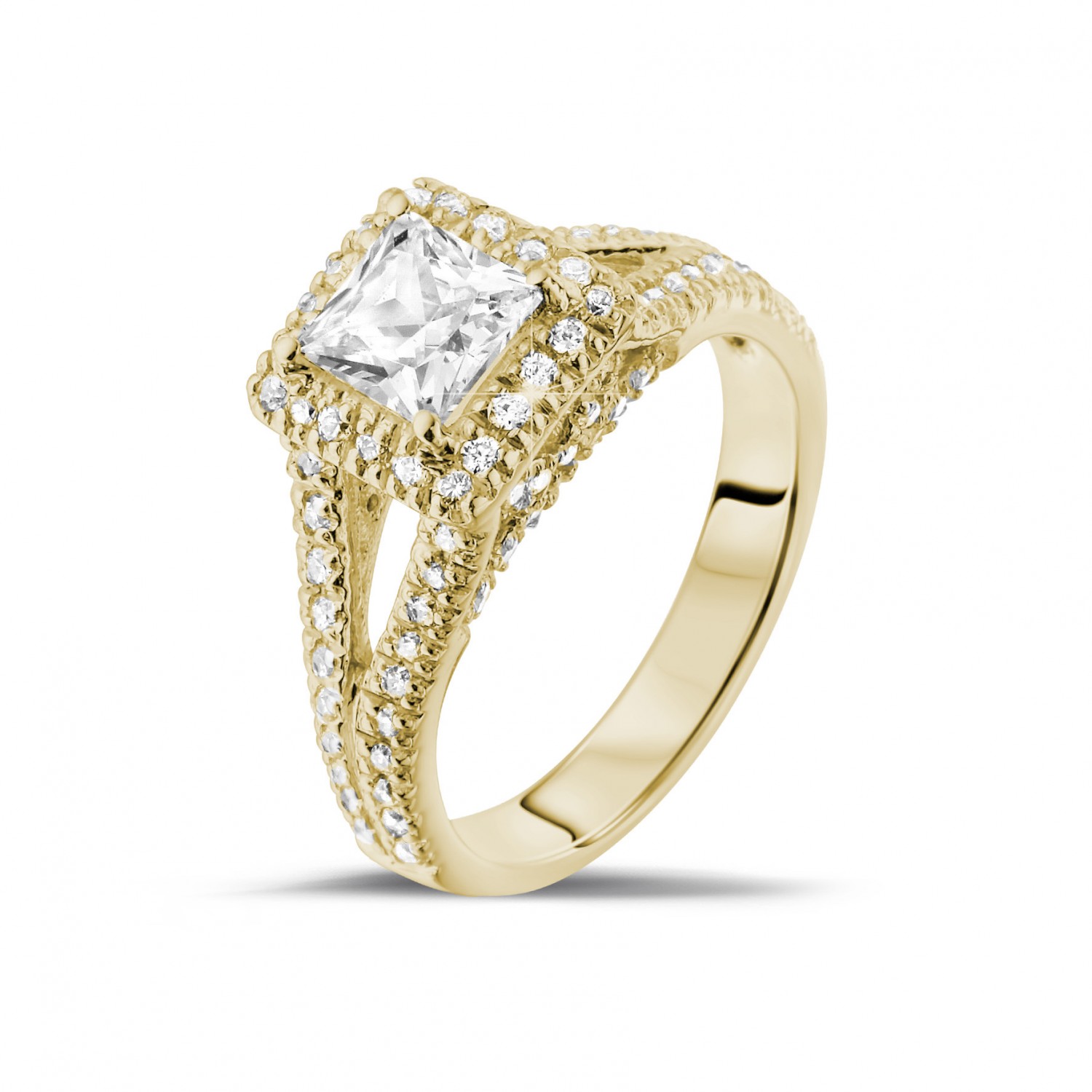 00 carats bague diamant solitaire en or jaune avec diamants sur les ...